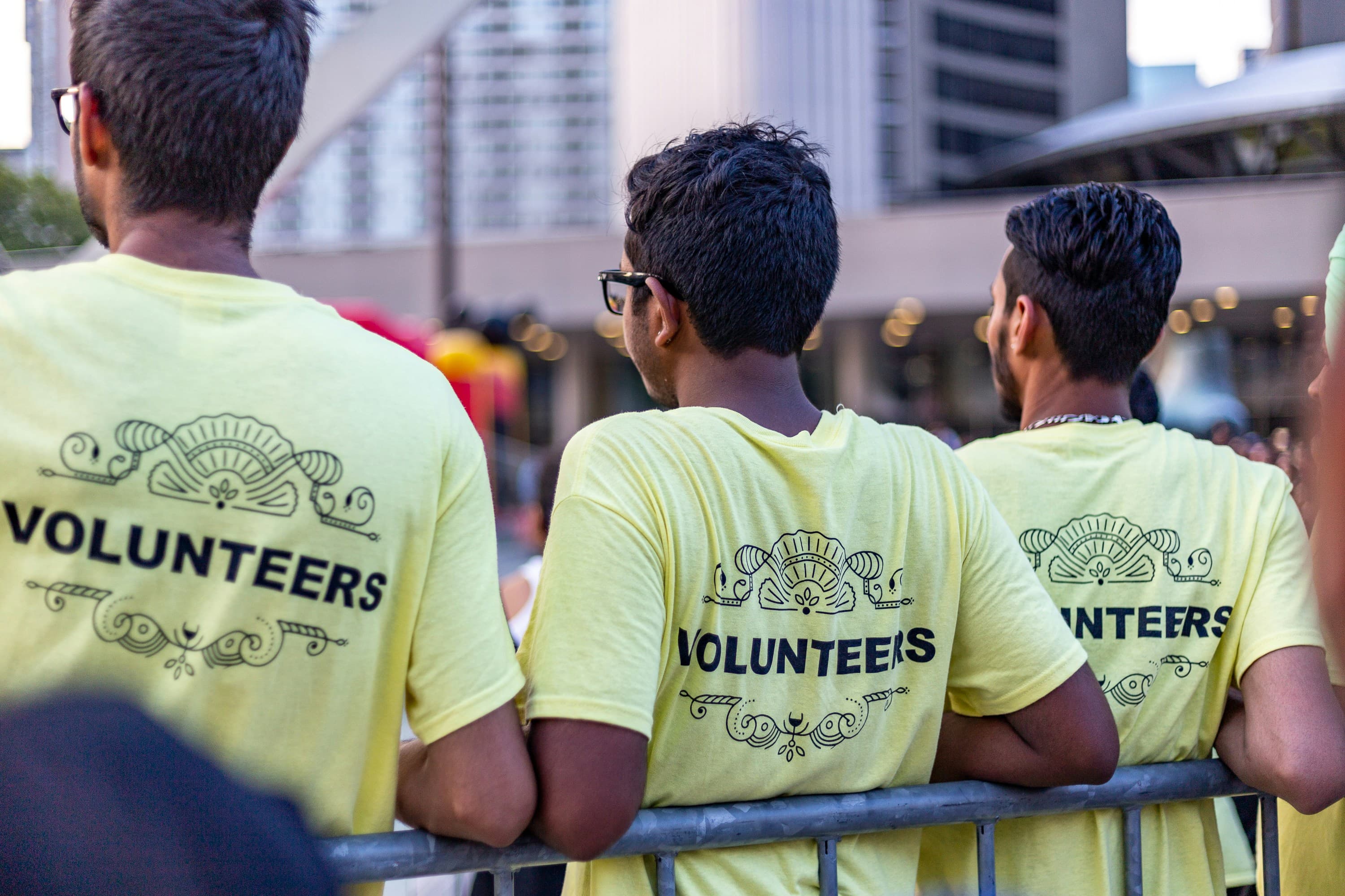 Volunteers serving
